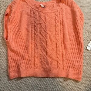 Anthropologie Coral Cable Knit Sweater